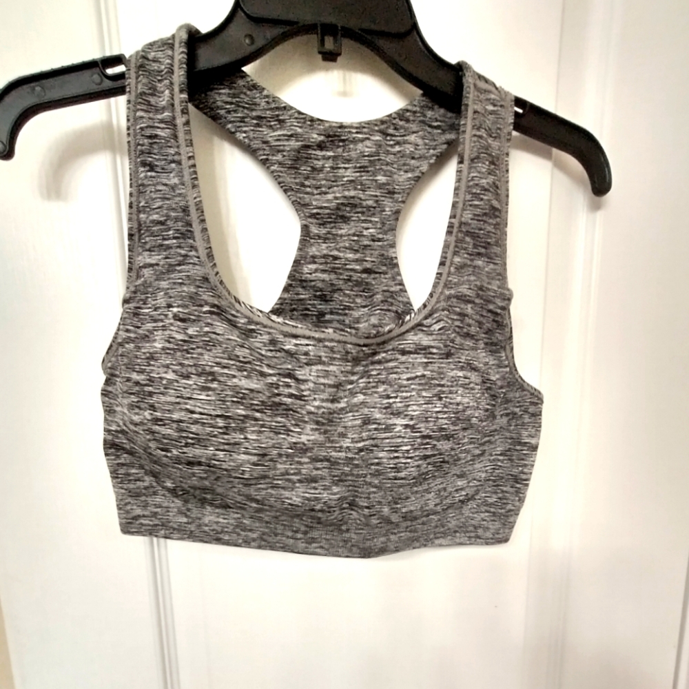 Heathered Gray Women's Racer Back Sports Bra